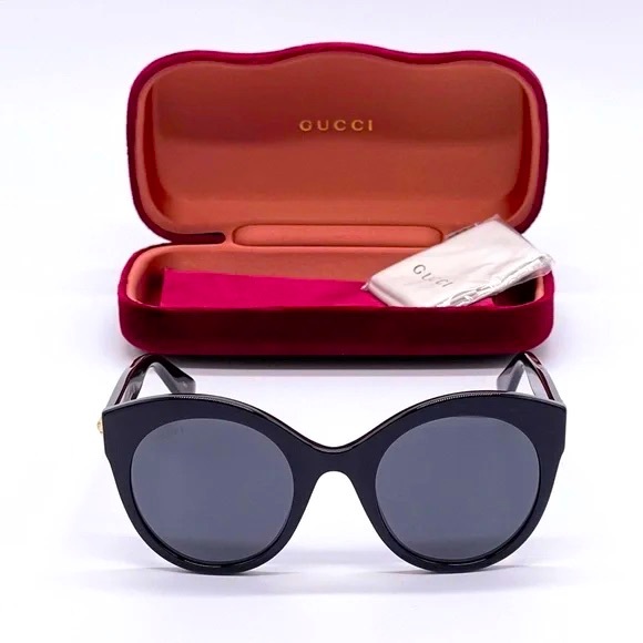NEW GUCCI GG0028S 001 BLACK CAT EYE WOMEN’S SUNGLASSES GUCCI